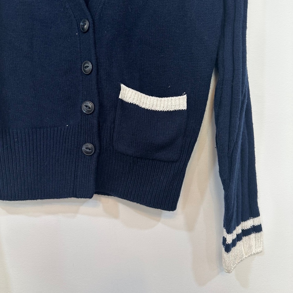Rag & Bone Womens Serena Cardigan Sweater Small Navy Blue Academic Cotton Wool - Picture 8 of 9